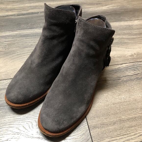 Dolce Vita gray suede heeled booties 7 - Picture 3 of 5